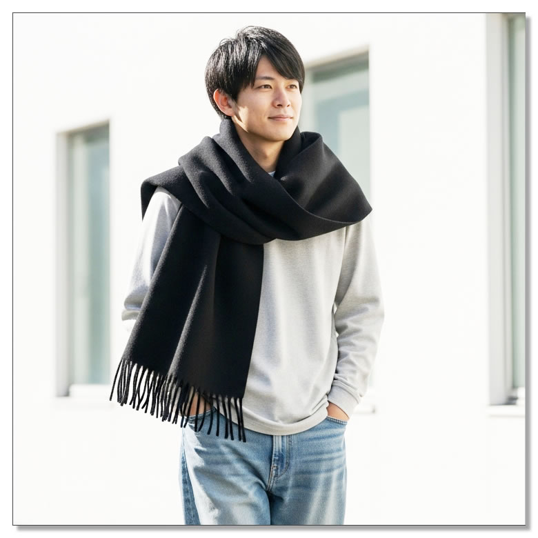 ストール マフラー レディース メンズ [ 吸湿発熱で最大+3.5℃暖かい